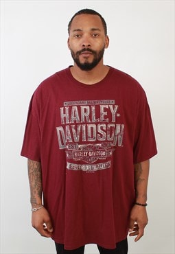 Vintage Harley Davidson Maroon Graphic T Shirt