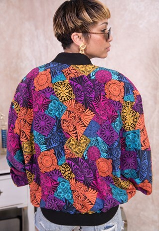 MULTI COLOR SILK BOMBER