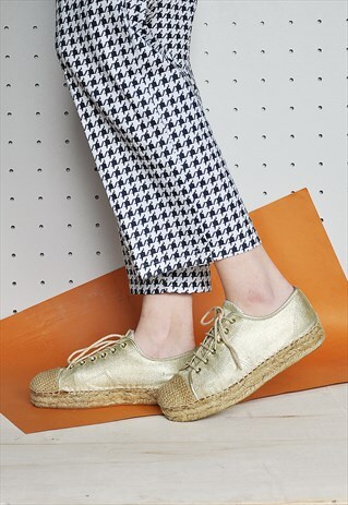 VINTAGE GOLDEN ESPADRILLE SHOES
