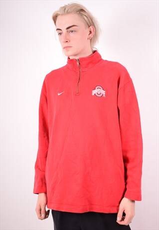 NIKE MENS VINTAGE OHIO STATE SWEATSHIRT JUMPER XL RED 90S
