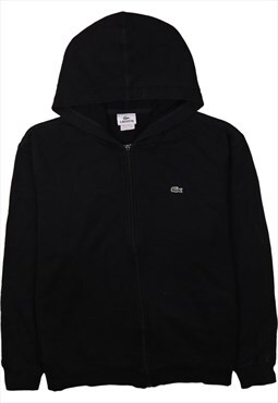 Vintage 90's Lacoste Hoodie Sportswear Full Zip Up Black