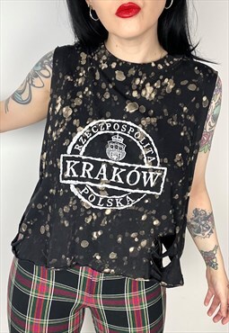 Reworked Krakow acid wash graphic T-shirt