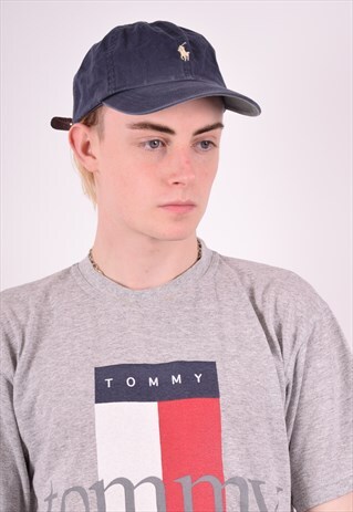 POLO RALPH LAUREN MENS VINTAGE CAP ONE SIZE BLUE 90S