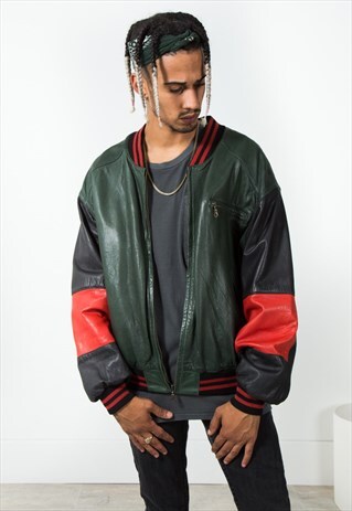 VINTAGE BOMBER LEATHER JACKET / S168