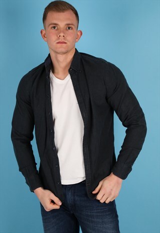VINTAGE TOMMY HILFIGER BLACK CHECK SHIRT NS162