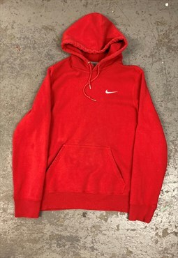 Vintage Nike Hoodie Red with Embroidered Logo