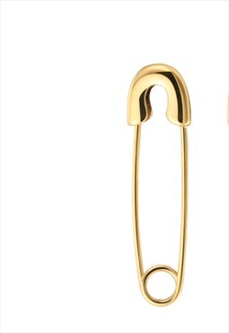 Single Gold Safety Pin Hoop Earring 