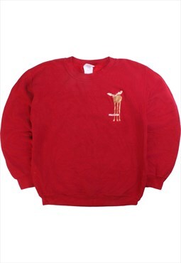 Vintage  Gildan Sweatshirt Maine Red Small