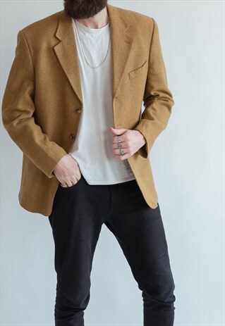 VINTAGE 80S CLASSIC BLAZER IN MUSTARD