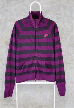 Vintage Nike Striped Sweatshirt Purple Full Zip Women's XL