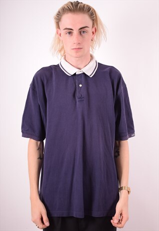 TOMMY HILFIGER MENS VINTAGE POLO SHIRT XL BLUE 90S