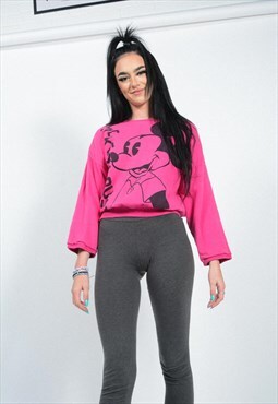 Vintage Y2K Disney Sweatshirt Pink Mickey Mouse