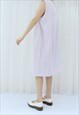 90S VINTAGE LILAC FLORAL EMBROIDERED DRESS (SIZE XL)