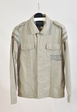 Vintage 00s beige military jacket