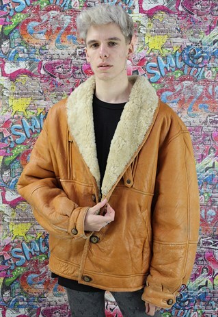 VINTAGE AVIATOR/FLYING JACKET. SHEARLING SHEEP SKIN. UNISEX.