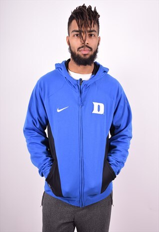 NIKE MENS VINTAGE HOODIE JACKET MEDIUM BLUE 90'S