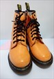 DR MARTENS BOOTS ORANGE PATENT LEATHER CLASSIC