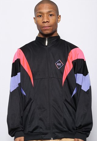 VINTAGE NIKE SPORT BIG LOGO TRACK JACKET BLACK