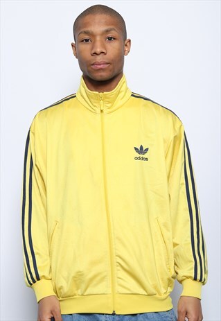 VINTAGE ADIDAS LOGO TRACK JACKET YELLOW