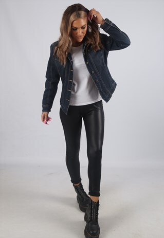 VINTAGE DENIM JACKET FITTED SLIM FIT UK 10 S (FC3F)