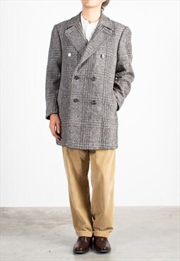 Men's Bianche Double Breasted Herringbone New Wool Coat
