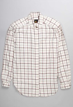 Off-White '90s Plaid Shoulder Pad Plaid Long Sleeve Shirt