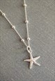 STERLING SILVER STARFISH NECKLACE ON BOBBLE CHAIN
