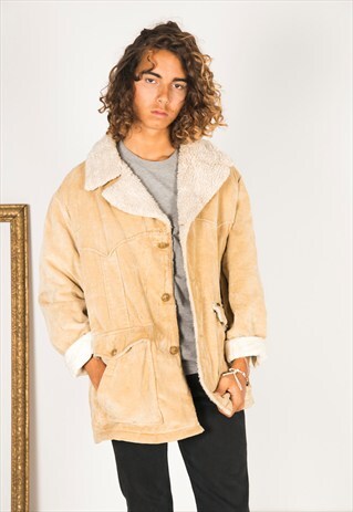 VINTAGE 80S LEE WINTER SHEEPSKIN COAT / R090