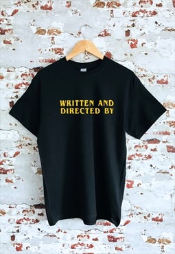 Written & Directed movie graphic print black t-shirt