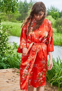 Women's Kimono RobeFloral Print Traditional Long Geisha
