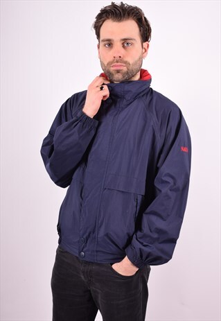 NAUTICA MENS VINTAGE JACKET LARGE NAVY BLUE 90'S