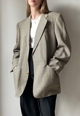 Vintage Beige Check Blazer