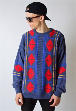 VINTAGE 90S COLOURFUL KNIT JUMPER