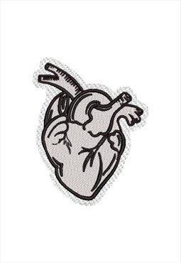 Embroidered Human Heart Line Art iron on patch /sew on patch