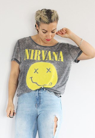 NIRVANA GREY OVERSIZED T SHIRT