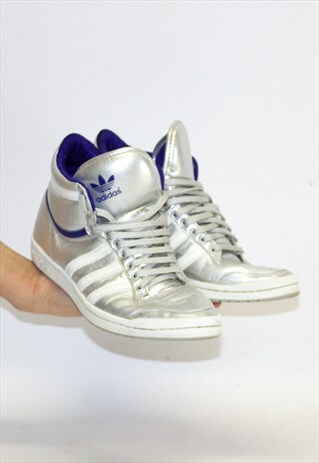 RETRO SILVER ADIDAS HI-TOP TRAINERS