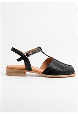 Naguisa Barbo leather sandals - Black