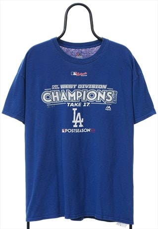 Majestic MLB LA Dodgers Blue Graphic TShirt Mens