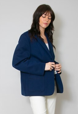 KK Modell 70's Vintage Blue Ladies Wool Long Sleeve Jacket