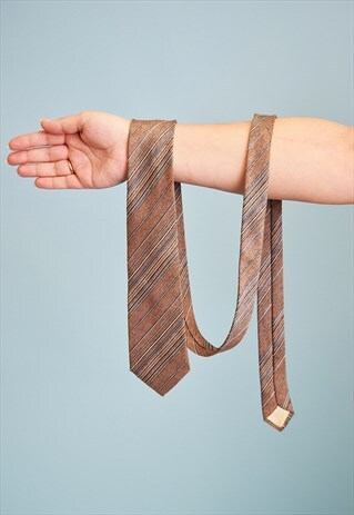 VINTAGE 70'S RETRO TAPESTRY WOVEN MOD PATTERN TIE