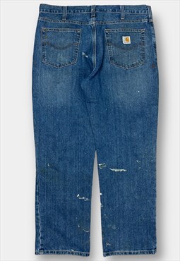 Vintage blue carhartt distressed work jeans