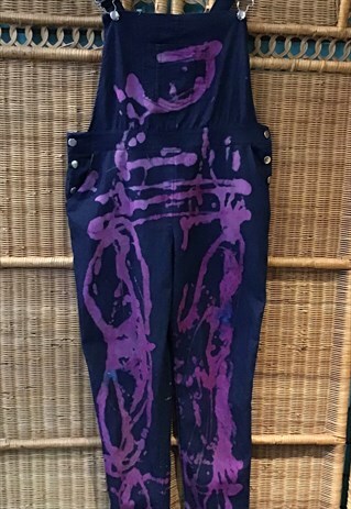 DENIM BLEACH TIEDYE PURPLE BRIGHTS BOHO FESTIVAL