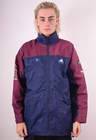 ADIDAS MENS VINTAGE JACKET LARGE BLUE 90S