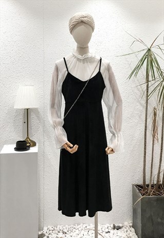 VELVET CAMI MIDI DRESS