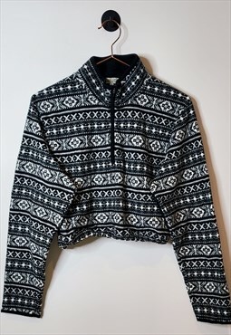 Reworked Vintage Crazy Pattern Fleece Sweatshirt
