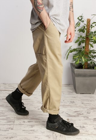DICKIES KHAKI/CREAM MULTI POCKET TROUSERS X442