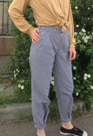 90S HIGH WAISTED COTTON TROUSERS
