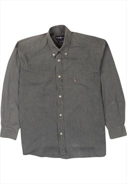 Vintage 90's Ralph Lauren Shirt Long Sleeves Button Up Grey