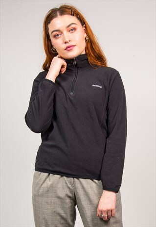 REEBOK VINTAGE 90'S BLACK FLEECE QUARTER ZIP JUMPER