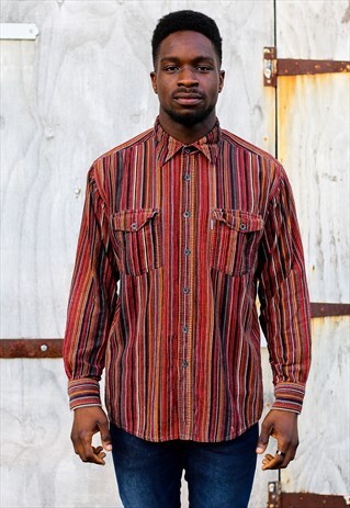 RETRO STRIPE CORDUROY SHIRT
